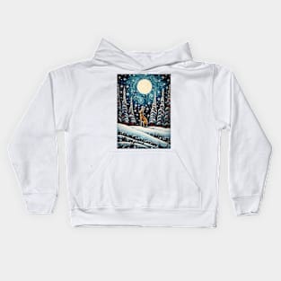 Moonlit Reverie: The Hare's Serenity Kids Hoodie